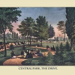 Central Park; The Drive by Nathaniel Currier - Art Print