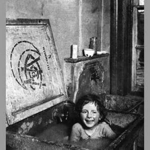 Child Bathes in Sink - Art Print