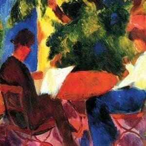Couple at the garden table by August Macke - Art Print