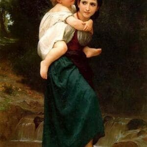 Crossing the Ford by William Bouguereau - Art Print