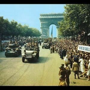 Crowds of French Patriots Line the Champ Elysess by Jack Downey - Art Print