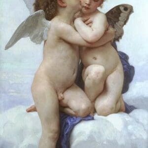 Cupid & Psyche as Infants by William Bouguereau - Art Print