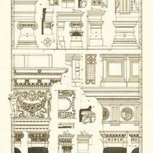 Details of Basilica at Vicenza and Library at Venice by J. Buhlmann - Art Print