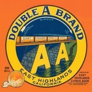 Double A Brand Oranges by Western Litho. - Art Print