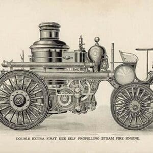Double Extra First Size Self Propelling Steam Fire Engine - Art Print