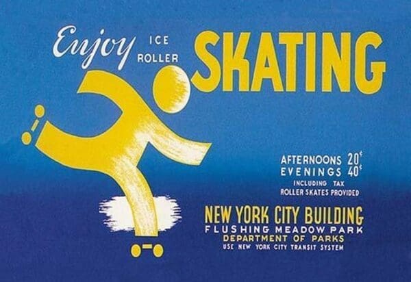 Enjoy Ice or Roller Skating by WPA - Art Print
