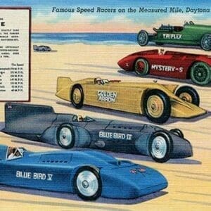 Famous Speed Racers on the Measured Mile - Art Print
