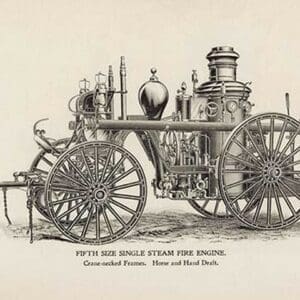 Fifth Size Single Steam Fire Engine: Crane-Necked Frames - Art Print