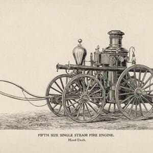 Fifth Size Single Steam Fire Engine: Hand Draft - Art Print