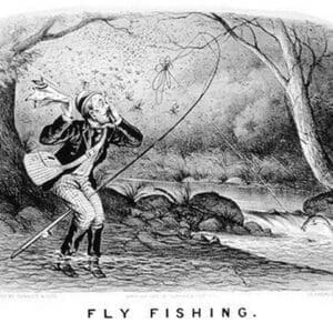Fly Fishing by Currier & Ives - Art Print