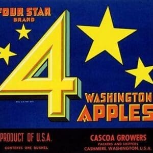 Four Star Brand Washington Apples - Art Print