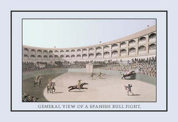 General View of a Spanish Bull Fight by J.H. Clark - Art Print