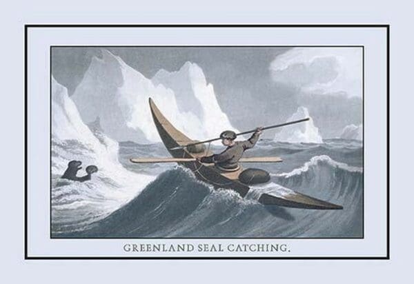 Greenlanders Seal Catching by J.H. Clark - Art Print