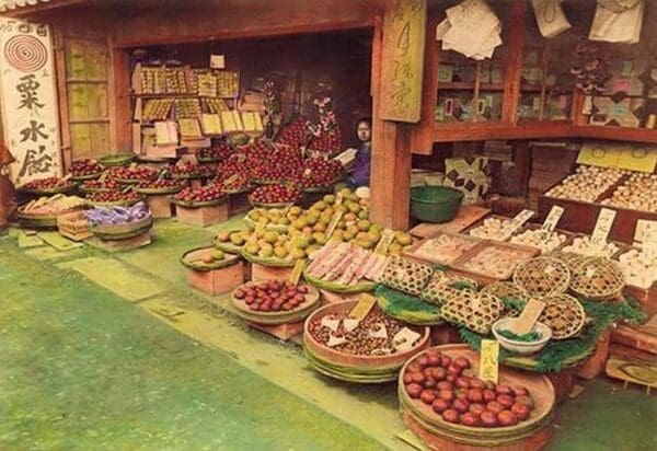 Grocery and Fruit Shop by Imperial Art School of Japan - Art Print