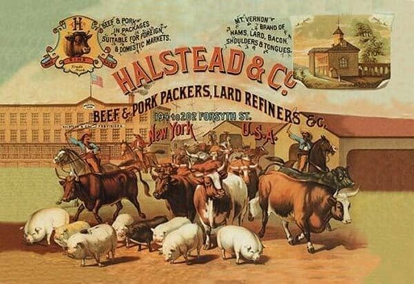 Halstead and Company Beef and Pork Packers by Richard Brown - Art Print