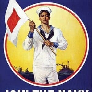 He is getting our country's signal - are you? Join the Navy. by American Lithograph Co - Art Print