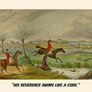 His reverence swims like a Cork by Henry Alken - Art Print