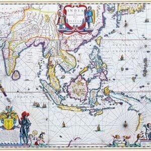 India & Southeast Asia by Willem Blaeu - Art Print