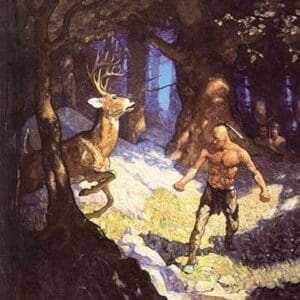 Inncus Slays the Deer by N.C. Wyeth - Art Print
