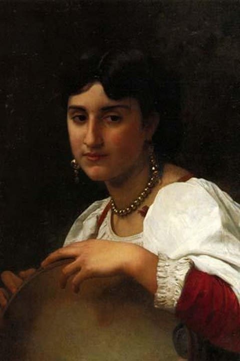 Italian Girl with a Tambourine by William Bouguereau - Art Print