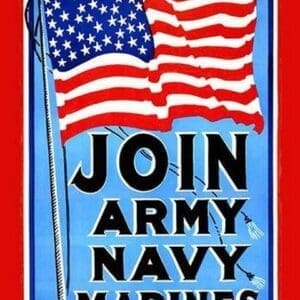 Join - Army - Navy - Marines Unknown - Art Print