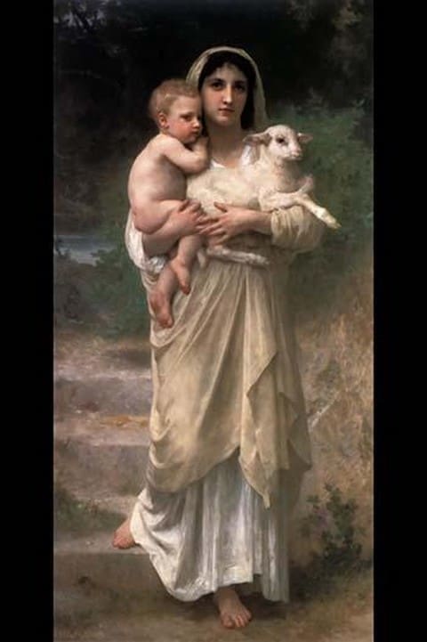Lambs by William Bouguereau - Art Print