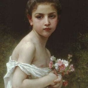 Little Girl with a Bouquet by William Bouguereau - Art Print