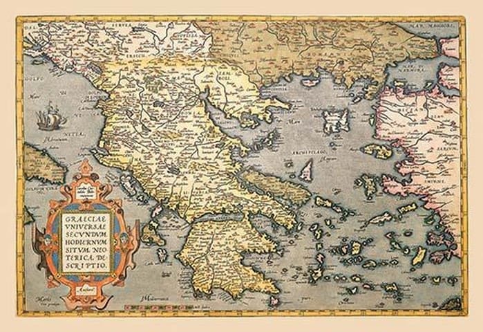 Map of Greece by Abraham Ortelius - High Quality Prints on Paper or ...