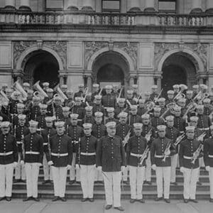 Marine Corps Band on Front of steps to the Executive Office Building - Art Print