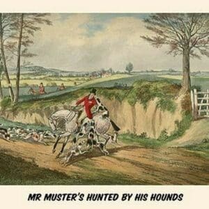 Mr. muster's Hunted by His Hounds by Henry Alken - Art Print