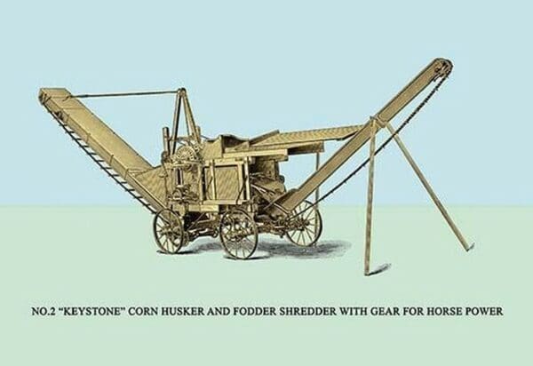 No.2 'Keystone' Corn Husker and Fodder Shredder with Gear for Horse Power - Art Print