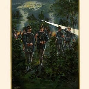 On Picket at Night - Grand Duchy of Mecklenburg - 89th Regiment of Grenadiers by G. Arnold - Art Print