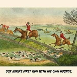 Our Heroes first run with his own hounds by Henry Alken - Art Print