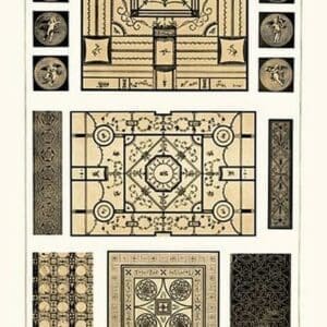 Painted Ceilings and Pavements from Pompeii by J. Buhlmann - Art Print
