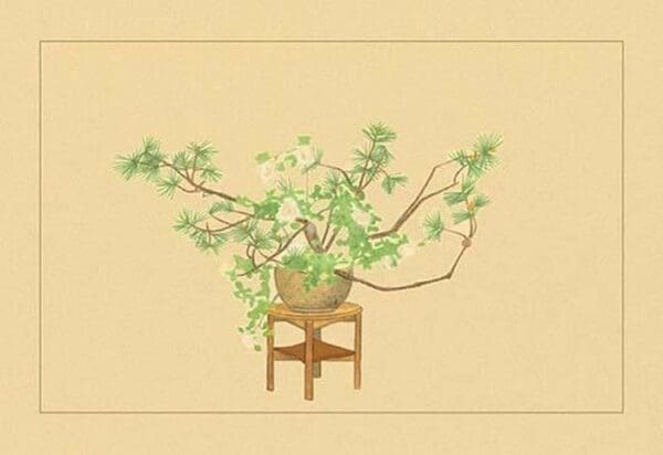 Pine and Rose by Sofu Teshigawara - Art Print