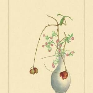 Pomegranate and Chrysanthemum by Sofu Teshigawara - Art Print