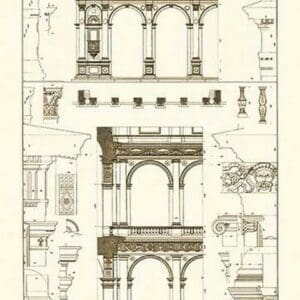 Porch of the Cathedral of Spoleto and Arcade from Palazzo Farnese by J. Buhlmann - Art Print