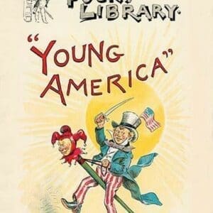 Puck's Library: 'Young America' by Frederick Burr Opper - Art Print