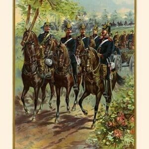 Royal Bavarian' Horn' Field Artillery on the March - 2nd Regiment by G. Arnold - Art Print