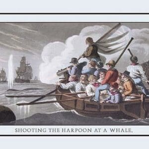 Shooting the Harpoon at a Whale by J.H. Clark - Art Print