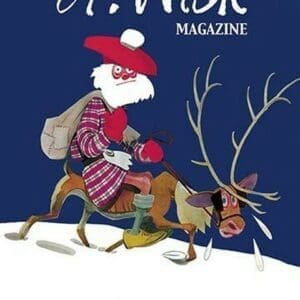 Skinny Scottish Santa Rides on Reindeer - Art Print
