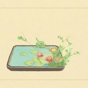 Spiraea Thumbergu and Water Lily by Sofu Teshigawara - Art Print