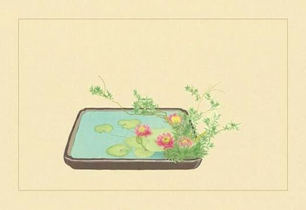 Spiraea Thumbergu and Water Lily by Sofu Teshigawara - Art Print