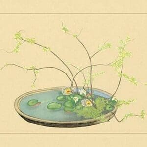 Spiraea and Water Lily by Sofu Teshigawara - Art Print