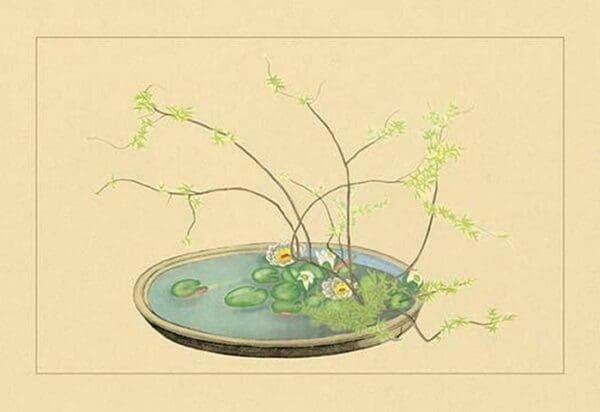 Spiraea and Water Lily by Sofu Teshigawara - Art Print