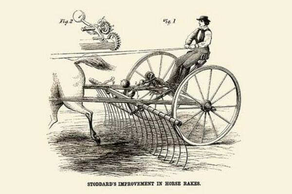 Stoddard's Improvement in Horse Rakes - Art Print