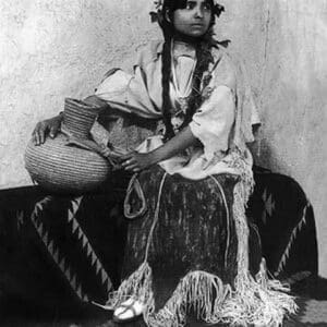 Taos Woman Seated With Water Jug by Carl and Grace Moon - Art Print