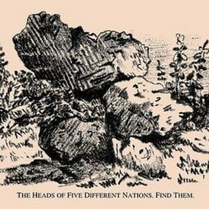 The Heads of Five Different Nations. Find Them. by National Puzzle Co. - Art Print