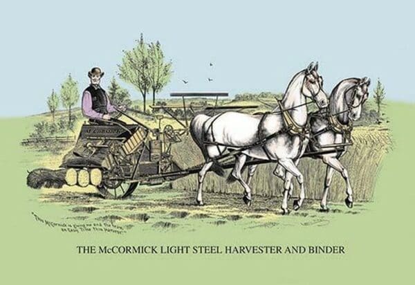 The McCormick Light Steel Harvester and Binder - Art Print