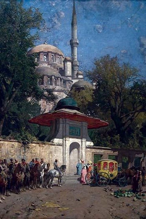 The Mosque of Sultan Achmet, Constantinople by Alberto Pasini - Art ...